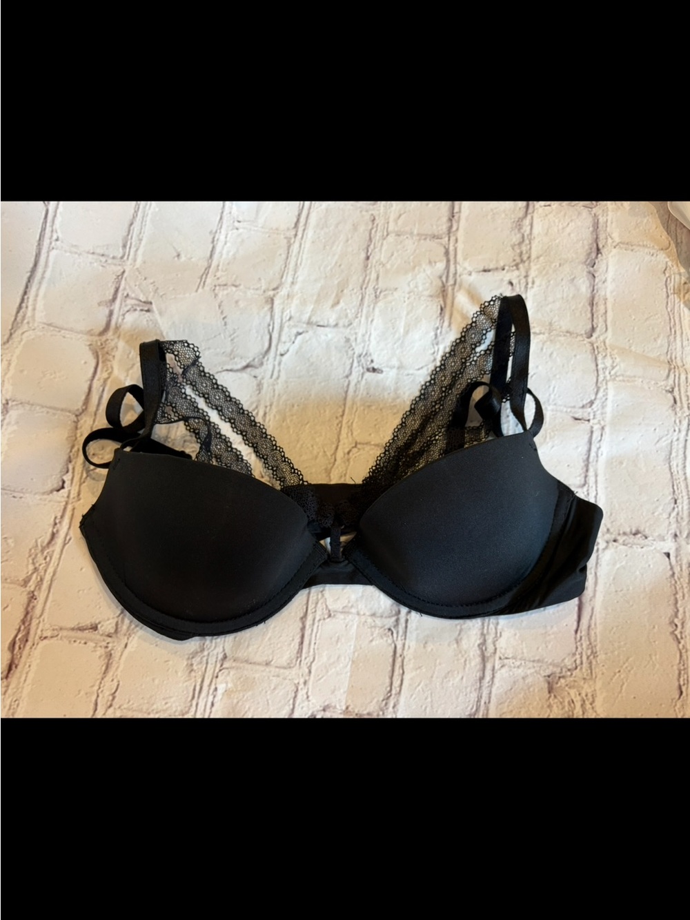 Adore Me Black Lace Push-Up Bra